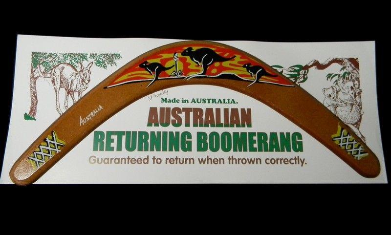 Australia Boomerang Logo - Australian Made Returning Boomerang 3 Flying Australia Kangaroo