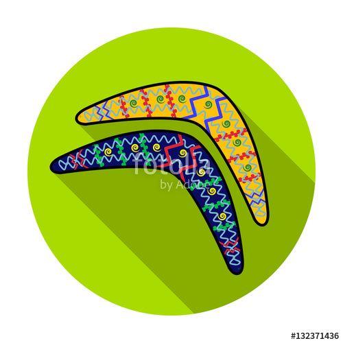 Australia Boomerang Logo - Australian boomerang icon in flat style isolated on white background