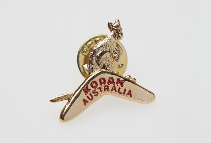 Australia Boomerang Logo - Lapel Pin Australasia Pty Ltd, Kangaroo and Boomerang