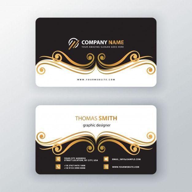 Gold Swirl Company Logo - Ornament swirl visit card Vector