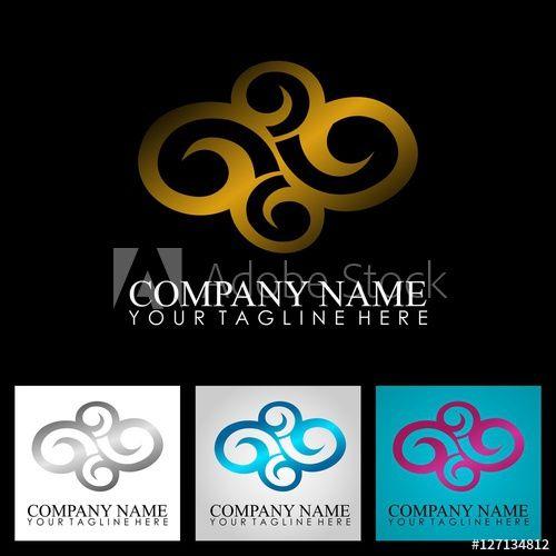 Gold Swirl Company Logo - circle abstract wave swirl gold logo this stock vector