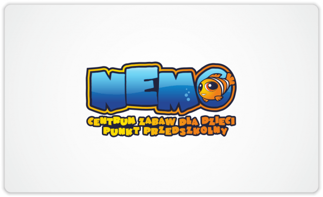 Amusement Center Logo - Clownfish in the logo for Nemo, kids amusement center. Natalia