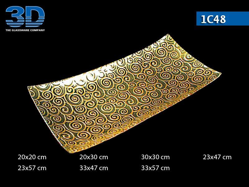 Gold Swirl Company Logo - 3D Glassware