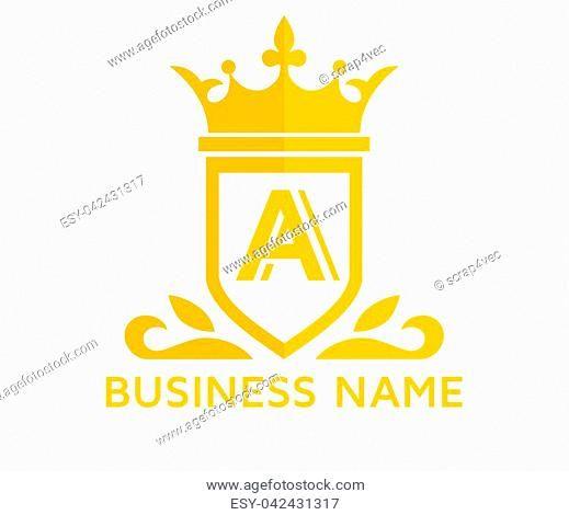 Gold Swirl Company Logo - Swirl company logo design Stock Photos and Images | age fotostock