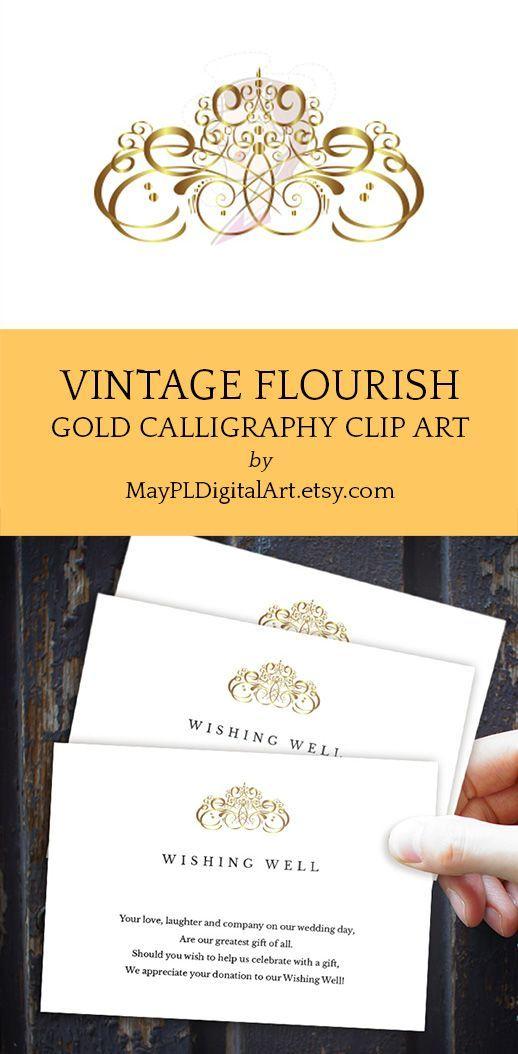Gold Swirl Company Logo - Gold Swirl Design Flourish Clipart - Elements for DIY Business or ...