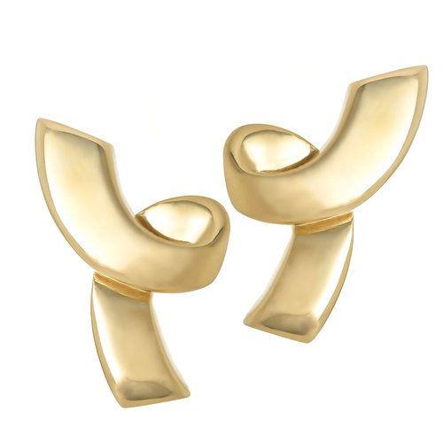 Gold Swirl Company Logo - Tiffany & Co. Paloma Picasso Swirl Bow Yellow Gold Earrings