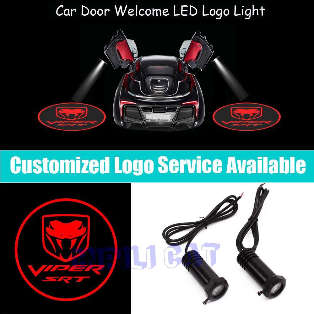 Red Viper Logo - 2x Red VIPER SRT Logo Welcome Car Door CREE LED Projector Shadow ...