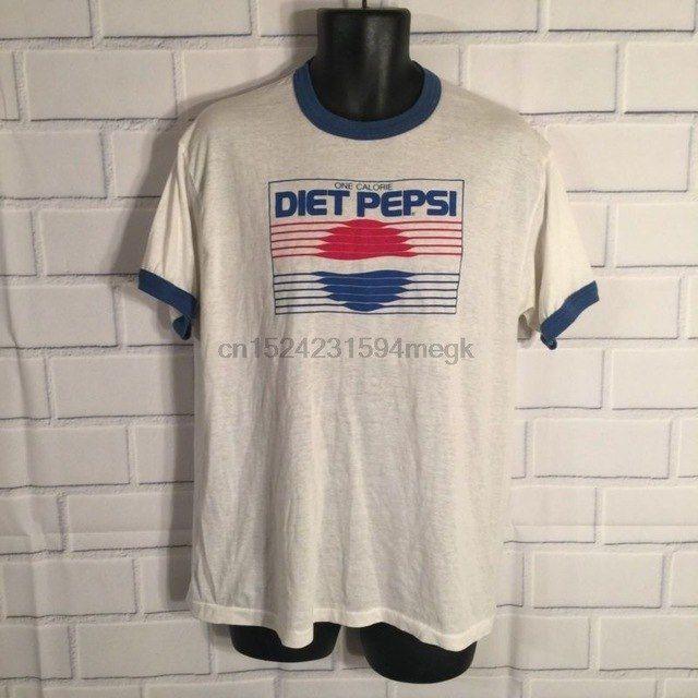 Vintage Diet Pepsi Logo - Vintage Diet Pepsi Mens Ringer Graphic T shirt Made in USA Size X