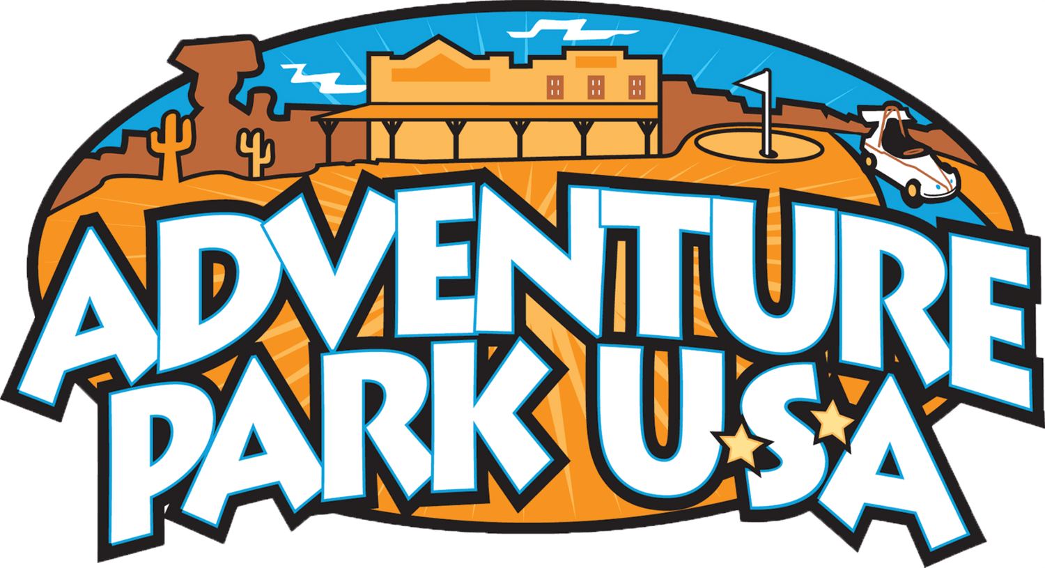 Amusement Center Logo - The Best Amusement Park In Baltimore MD | Adventure Park USA
