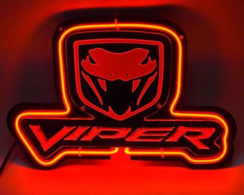 Red Viper Logo - Viper Red Logo Green Neon Bar Mancave Sign Viper Red Logo Green