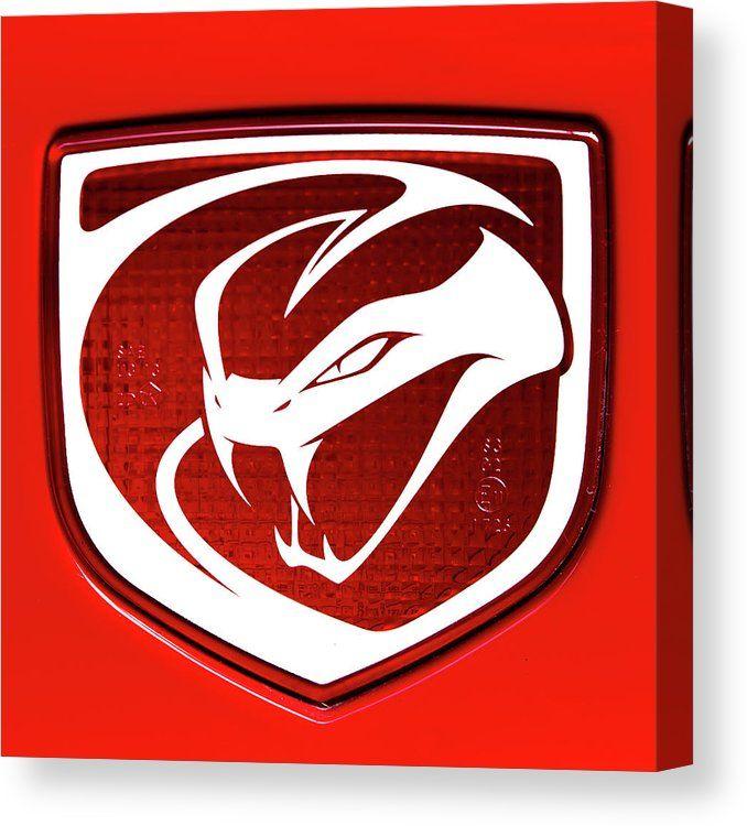 Red Viper Logo - Dodge Viper Emblem Red Canvas Print / Canvas Art by Rospotte Photography