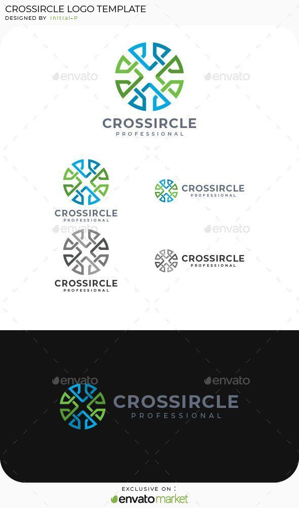 Pinterest Circle Logo - Cross Circle Logo Template Vector EPS, AI Illustrator. Logo