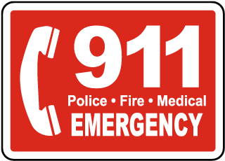 In Case of Emergency Logo - Call 911 Signs for Emergency Response