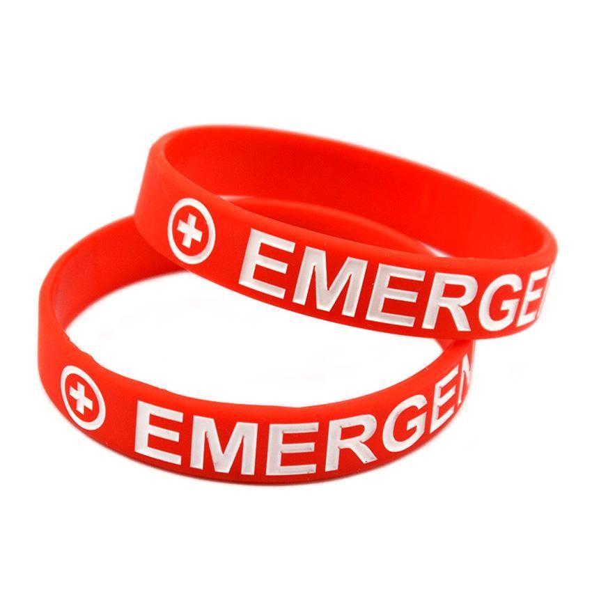 In Case of Emergency Logo - Hot Sell Emergency Band Ink Filled Logo Silicone Wristband