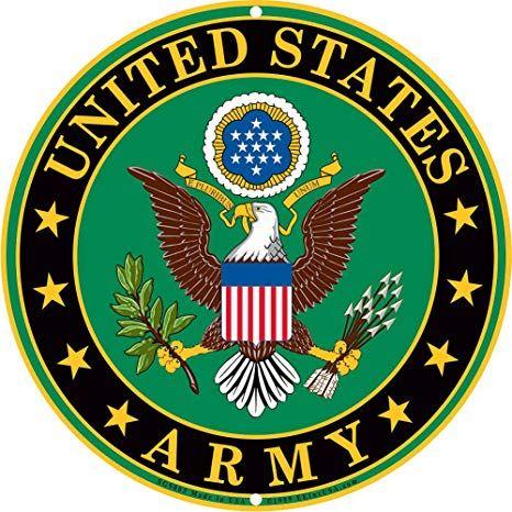 Miltary Logo - Army Military Logo Aluminum Metal Sign - US Service Branch Home Wall Decor