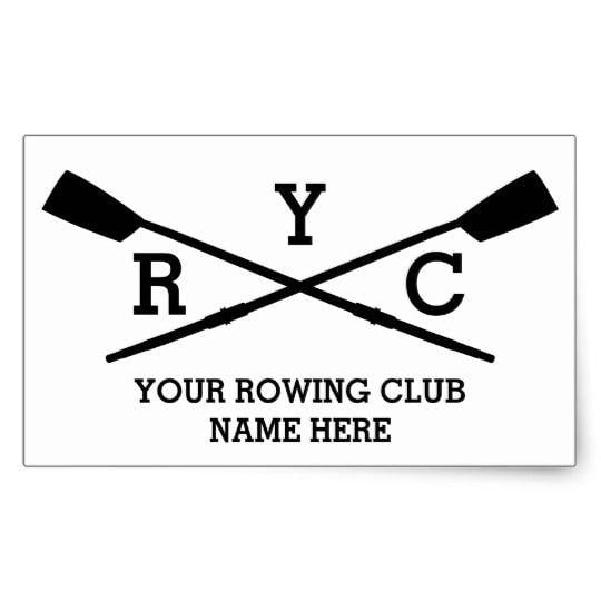 Rectangular Black and White Logo - Custom Rowing Club Logo Black Rectangular Sticker | Zazzle.co.uk