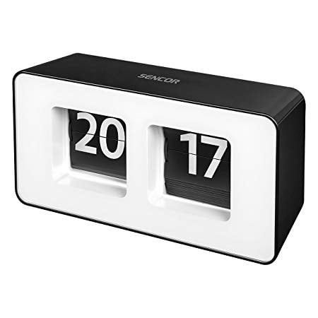 Rectangular Black and White Logo - SENCOR SDC 100 Quartz Table Clock Rectangular Black, White Shelf or