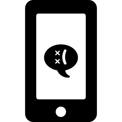 In a Bubble Phone Logo - Sad face on speech bubble on phone screen ⋆ Free Vectors, Logos ...