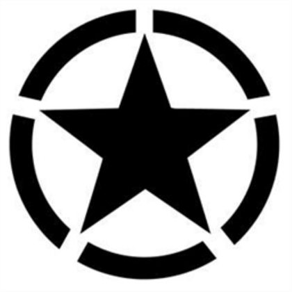 Black Star with Circle around Logo - Black Star Lines and Trance Military Logo - Roblox