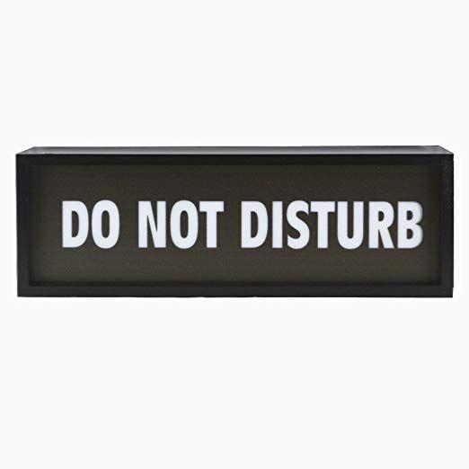 Rectangular Black and White Logo - Do Not Disturb - Rectangular Black Wooden Light Box With Battery ...
