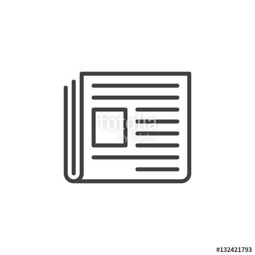 Newspaper Logo - Newspaper line icon, outline vector sign, linear pictogram isolated ...