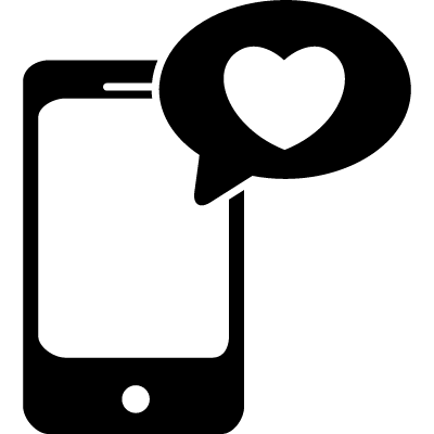 In a Bubble Phone Logo - Love speech bubble with a heart of phone messages ⋆ Free Vectors ...