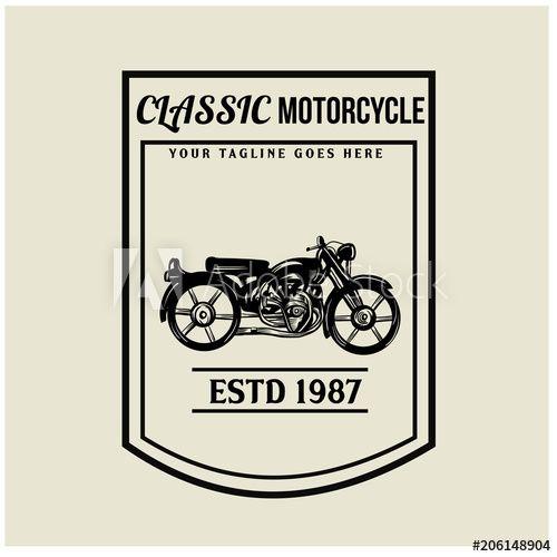 Classic Motorcycle Logo - classic motorcycle vector illustration. Vintage Design. Custom ...