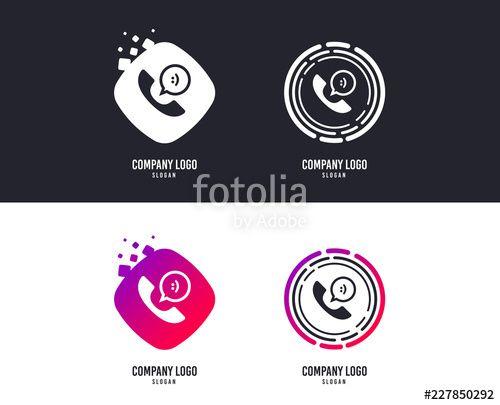 In a Bubble Phone Logo - Logotype concept. Phone sign icon. Support symbol. Call center ...
