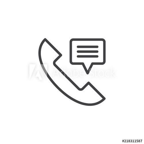 In a Bubble Phone Logo - Phone receiver, contact us outline icon. linear style sign for ...