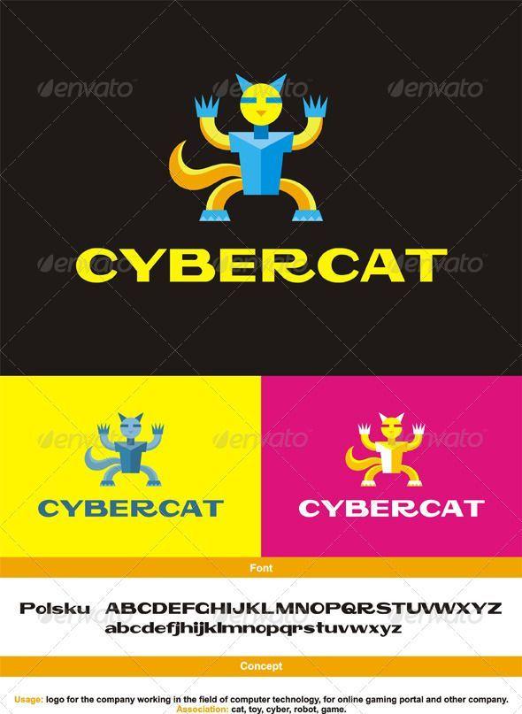 Internet Company Robot Logo - CyberCat Logo | Original Vector Logos for Sale | Pinterest
