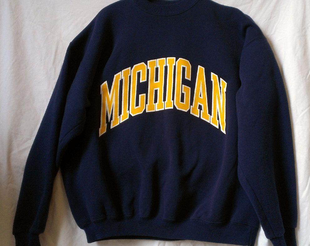 Bluewith K White Letters White P Logo - Vintage University of Michigan Sweatshirt Navy Blue with White ...