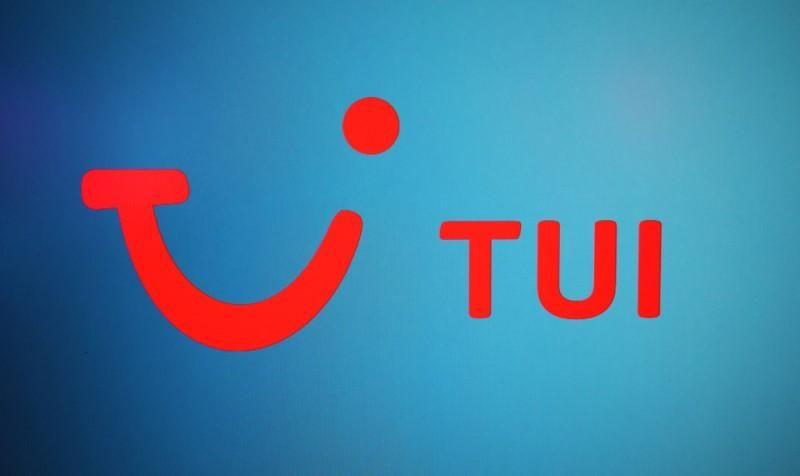 Tui Logo - The TUI logo is displayed on a computer screen in London ...