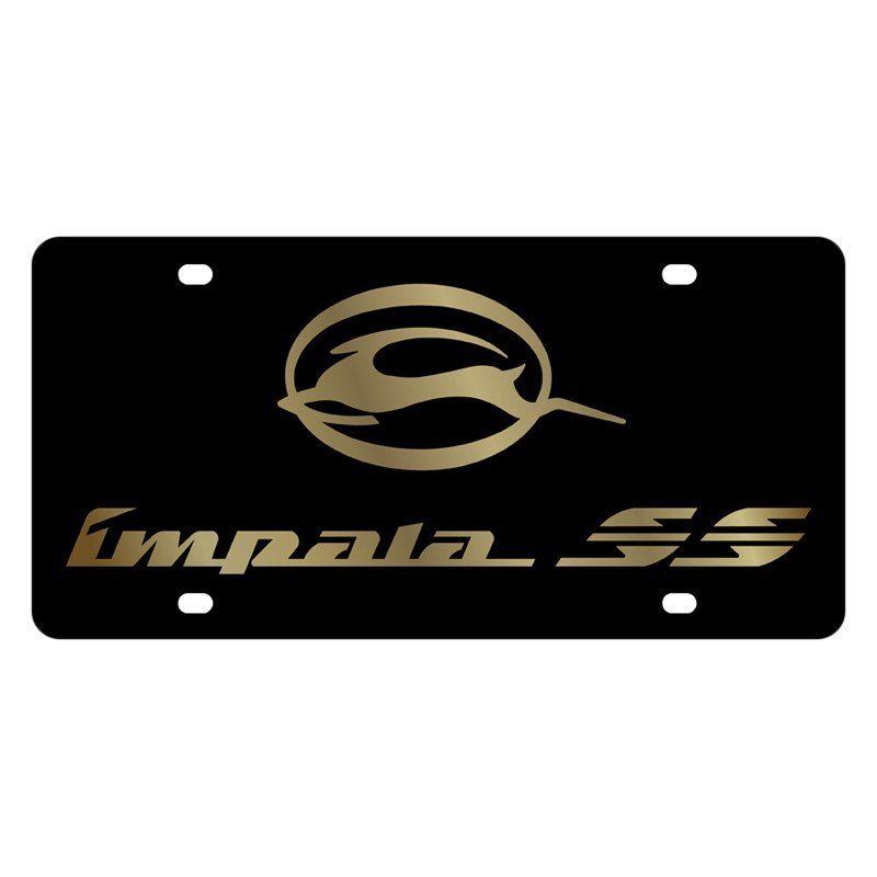 Impala SS Logo - Eurosport Daytona® 2314-2 - GM Lazertag Black License Plate with ...