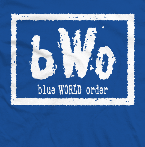 Blue World Order Logo - Blue Meanie - Blue World Order bWo Wrestling T-shirt