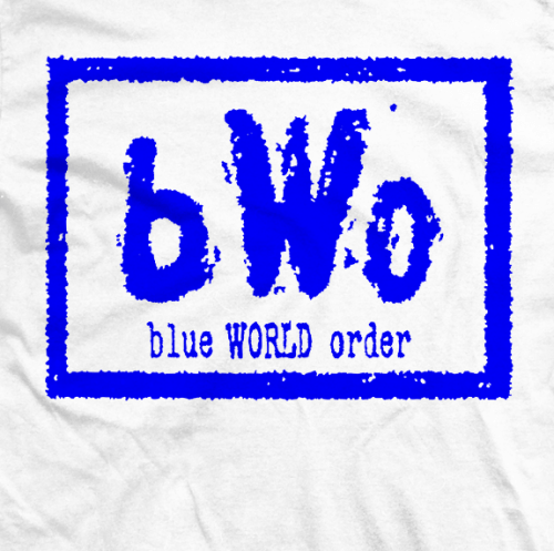 Blue World Order Logo - Blue Meanie - Blue World Order bWo Wrestling T-shirt