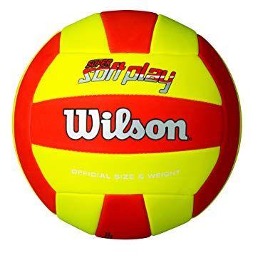 Red and Yellow Volleyball Logo - Wilson Volleyball, Outdoor, For Beginners, Super Soft Play, Red ...