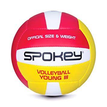 Red and Yellow Volleyball Logo - Spokey Unisex Young II Indoor Outdoor Synthetic Leather Volleyball