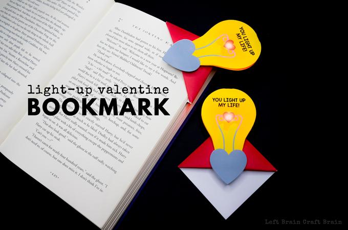 Light Bulb with Orange Circle Logo - Light Up Valentine Corner Bookmark - Left Brain Craft Brain