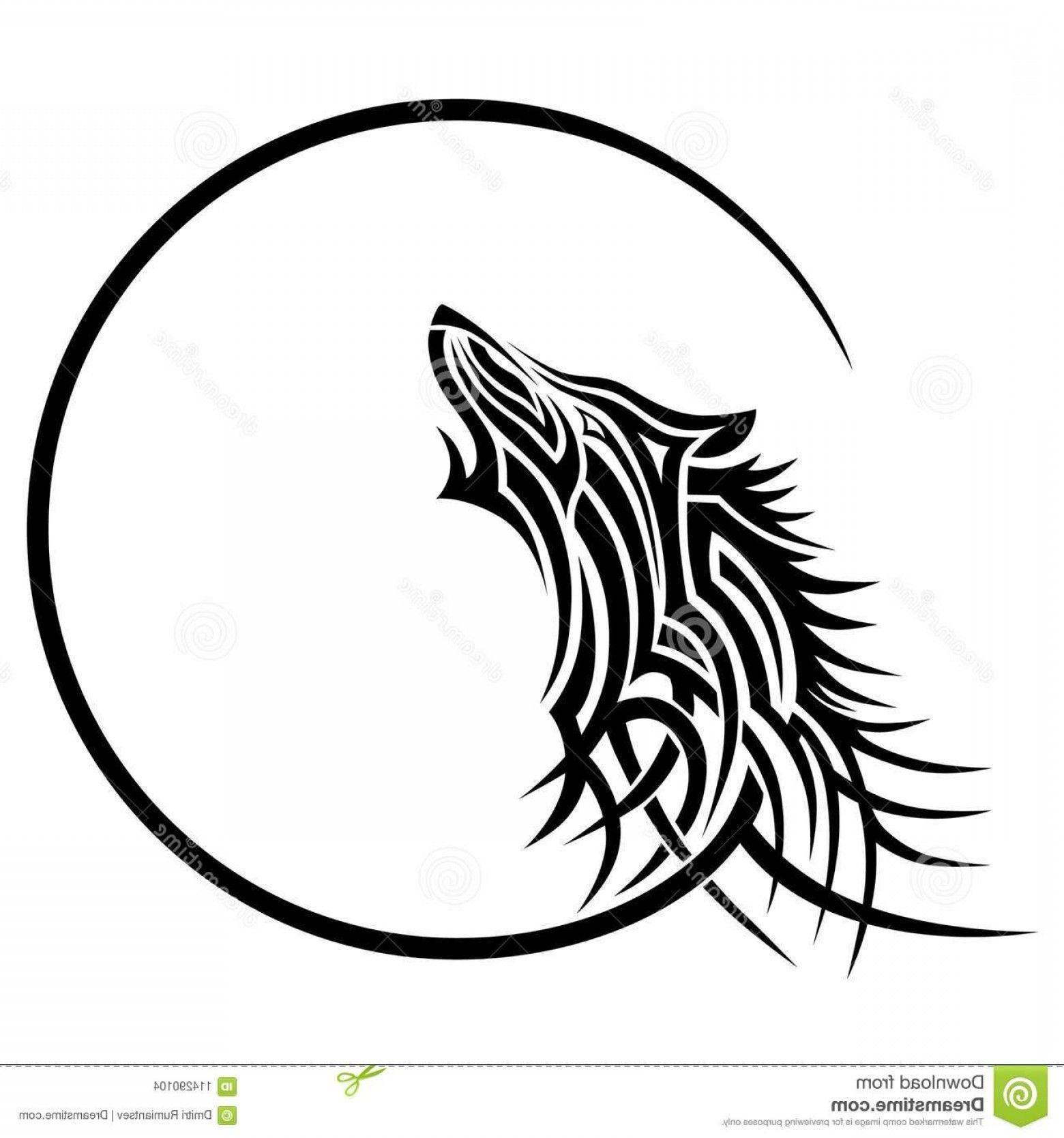 Tribal Animal Logo - Wolf Tattoo Tribal Design Sketch Simple Logo Howling Wolf Moon White ...