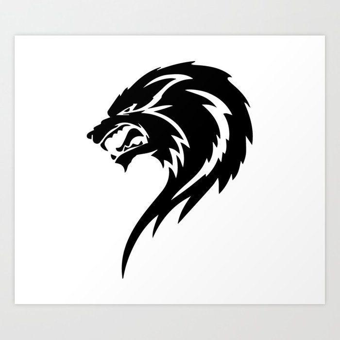 Tribal Wolf Logo - Tribal Wolf Art Print