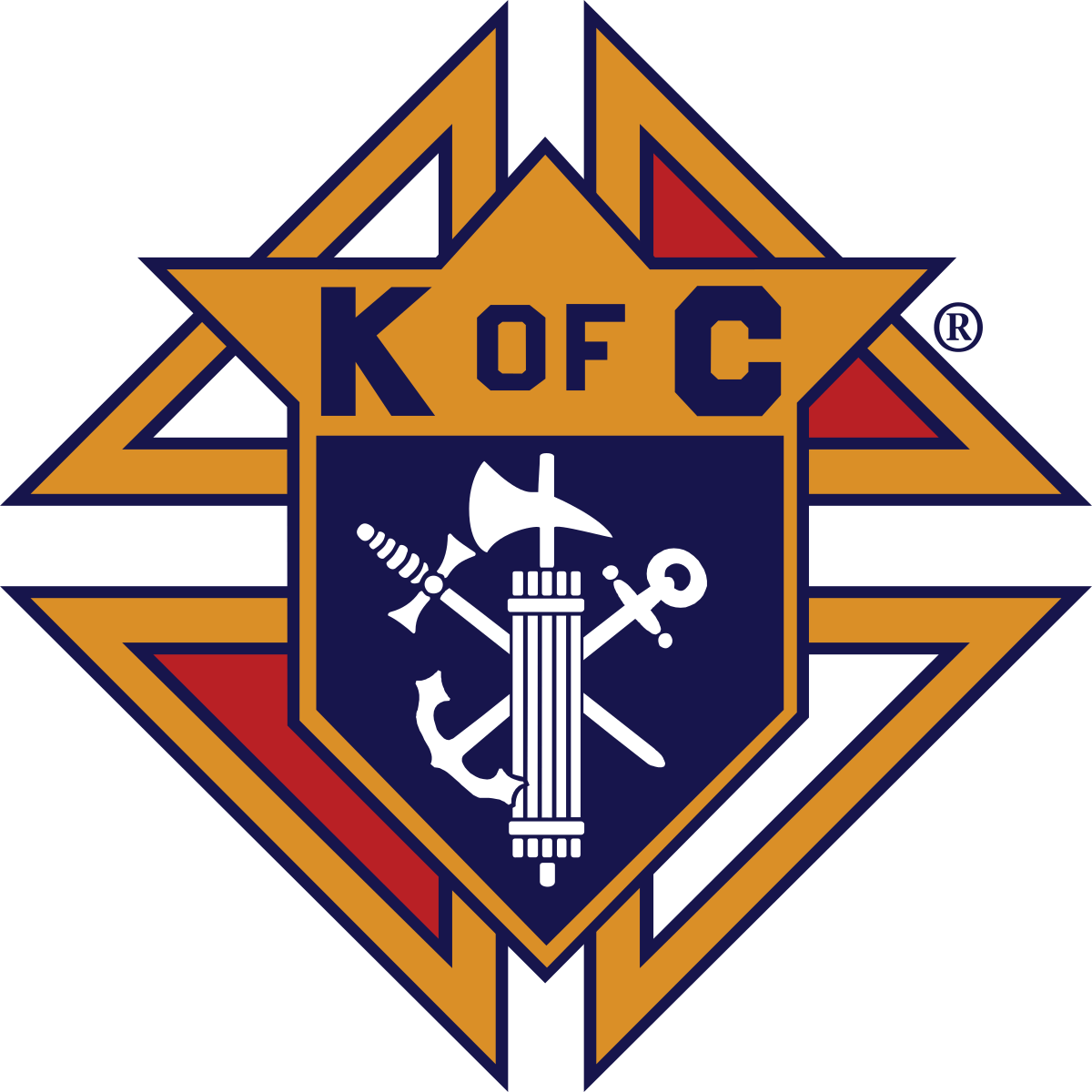 Orange and Blue Knight Logo - Knights of Columbus