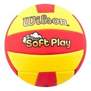 Red and Yellow Volleyball Logo - WILSON SUPER SOFT PLAY RED / YELLOW VOLLEYBALL OFFICIAL SIZE AND ...