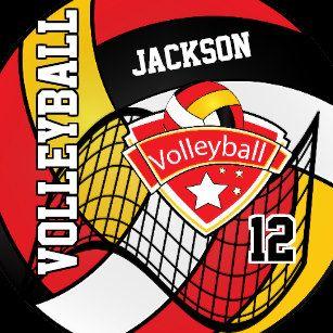 Red and Yellow Volleyball Logo - Volleyball Player Red Team Sport Gifts & Gift Ideas | Zazzle UK