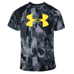 Digital Camo Under Armour Logo - Under Armour Boys' UA Tech Big Logo Printed T Shirt Digital Grey