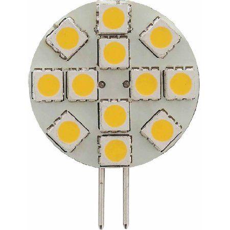 Light Bulb with Orange Circle Logo - Green LongLife 12V LED Light Bulb with G4 Base with Side Pins, 160