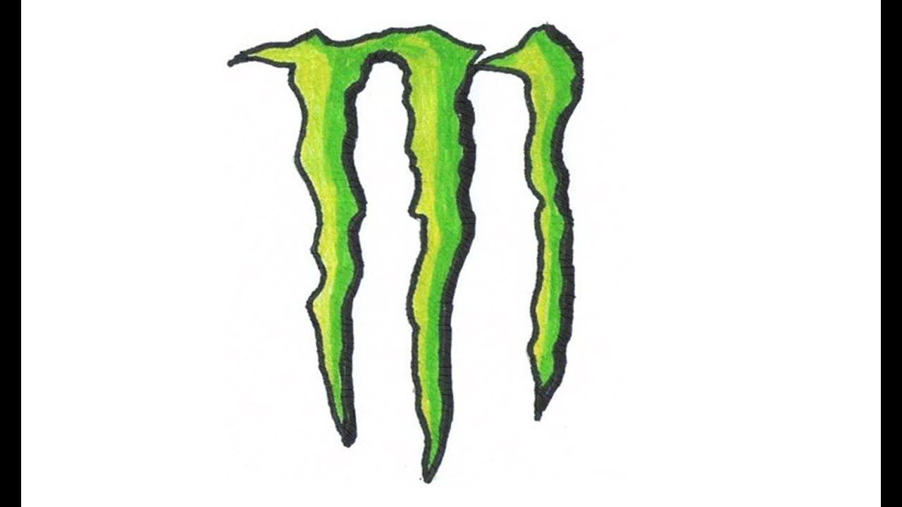 Monster Drink Logo - How to Draw the Monster Energy Logo (symbol) - YouTube
