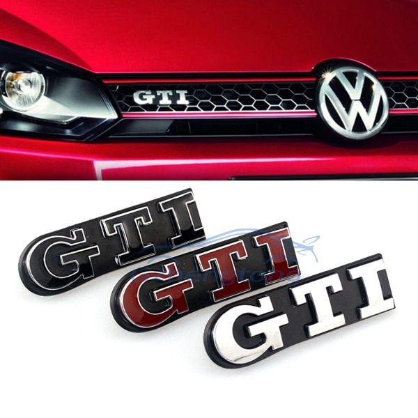 Car Grille Logo - 3D Metal Chrome car Sticker Car Grille logo GTI turning emblem for ...