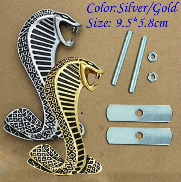 Car Grille Logo - 2019 Trendy 3D Cobra Metal Sticker Car Grille Turning Logo Cobra ...