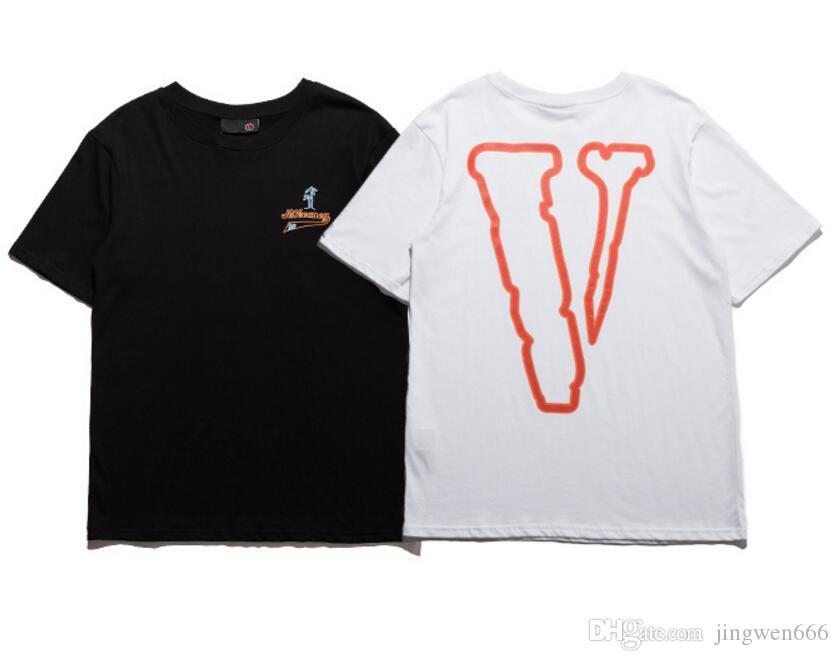 Vlone V Logo - VLONE T Shirt Friends Man V TEE Hip Hop Summer Big V Logo Kanye West ...