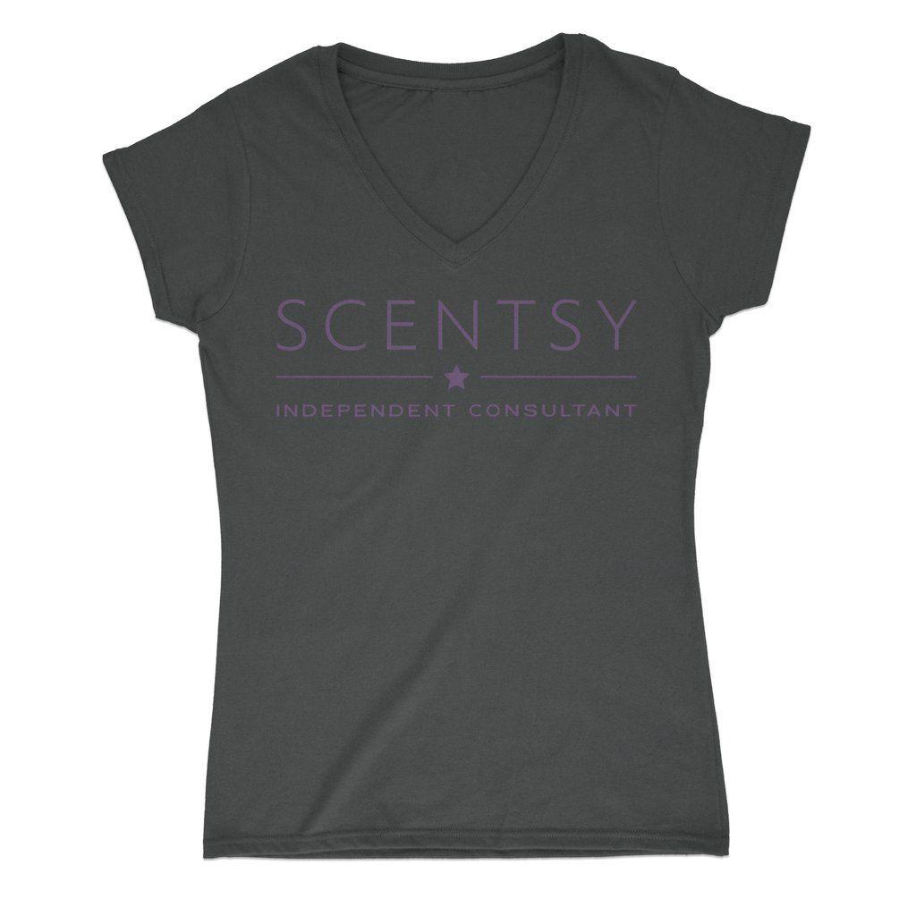 V Clothing Logo - Ladies Black Scentsy Independent Consultant V-Neck T-Shirt with ...